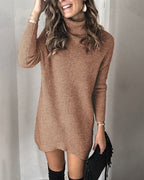 Fashion Turtleneck Long Sleeve Sweater Dress