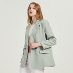 DressBetty - women's blazer jacket casual solid color double-breasted pocket decorative coat