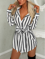 DressBetty - Fashion Long Sleeve Button Sexy Mini Dress