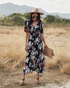 DressBetty - Beach Boho Print Sexy Maxi Split Dress
