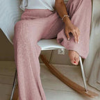 DressBetty - Elegant Solid Ribbed Knitted Pants
