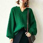 Green Allmatch Fashion Jumpers Autumn Winter New Women Casual Woolen Warmth Vintage Sweater Cashmere Female Basic Long Tops