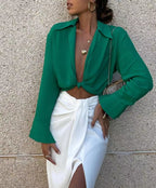 DressBetty - Vintage Elegant Sexy V Neck Streetwears Blouses