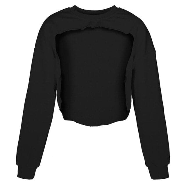 Irregular Cut Out Streetwear New Oneck Hoodies
