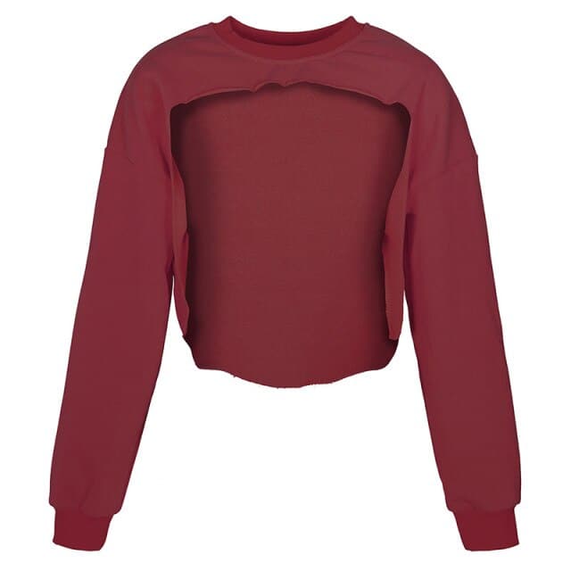 Irregular Cut Out Streetwear New Oneck Hoodies