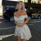 DressBetty - Women Summer Ball Gown Princess Bridesmaid Off-the-Shoulder Dress