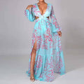DressBetty - Sexy V-Neck Backless Hollow Out Dress Summer Dress Women Lantern Sleeve Club Party Long Maxi Dresses Tunic Beach Cover Up