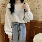 Knitted Sweaters Woman Colorblock Pull Femme Long Sleeve Crop Top Sweater Women Winter Clothes Korean Fashion