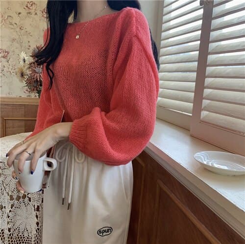 Knitted Sweaters Woman Colorblock Pull Femme Long Sleeve Crop Top Sweater Women Winter Clothes Korean Fashion
