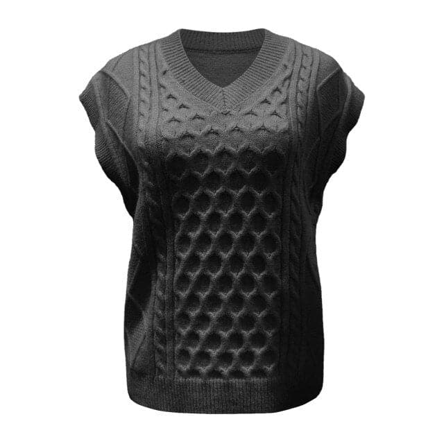 Fashion Preppy Style Sleeveless Vest Sweater