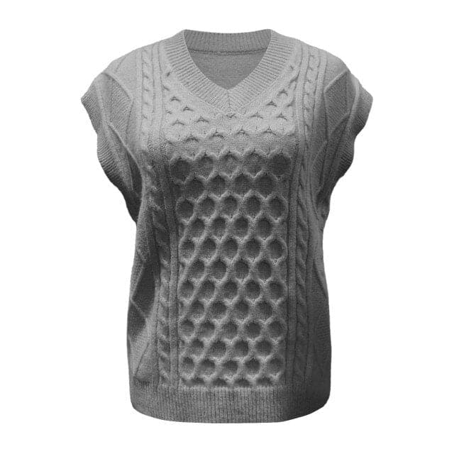 Fashion Preppy Style Sleeveless Vest Sweater