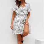 Irena Short Sleeve Dress with Polka Dot for Women Date Night Outfit
