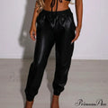 PU Leather Fashion Elegant Office Pants