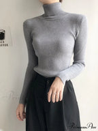 Pullover Turtleneck Solid Color Top