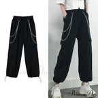 Punk Black Female Joggers Cargo Pants