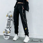 Punk Black Female Joggers Cargo Pants