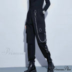 Punk Black Female Joggers Cargo Pants