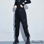 Punk Black Female Joggers Cargo Pants