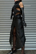 Punk Padded Stand Collar Zipper Coat