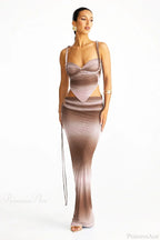 Push Up Backless Gradient Three Piece Swimsuit
