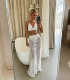 Push Up Bikini Set with Linen Three Piece Swimsuit