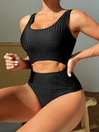 Push Up Black One Piece Swimsuit