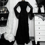 Quadrilateral Neck Corset Flare Full-Length Dress