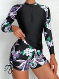 Rash Guard Shorts Drawstring Two Piece Set