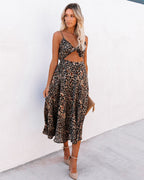 Real Taste Printed Cutout Midi Dress FINAL