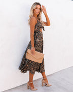 Real Taste Printed Cutout Midi Dress FINAL