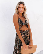Real Taste Printed Cutout Midi Dress FINAL
