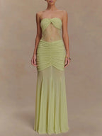 Rebecca Backless Off Shoulder Maxi Dress