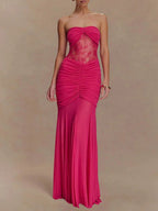 Rebecca Backless Off Shoulder Maxi Dress