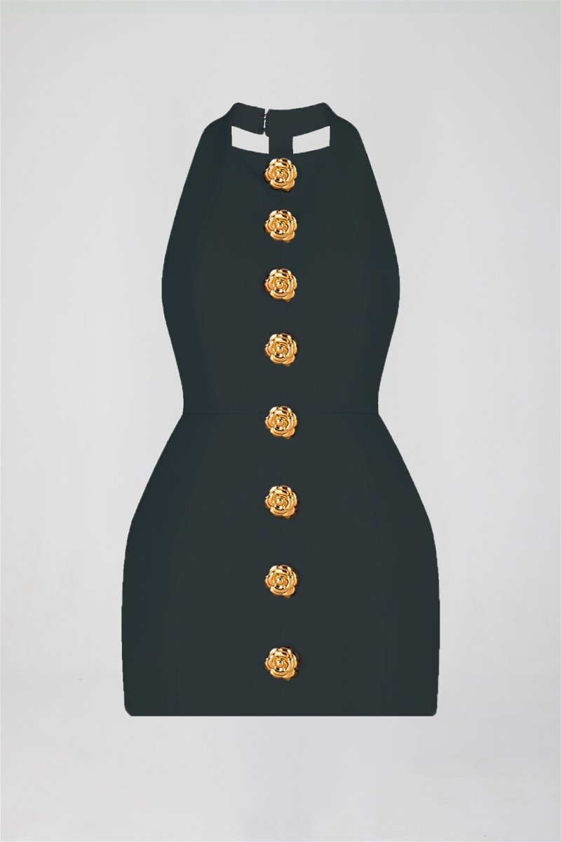 Catalina Premium Backless Halterneck Mini Dress Rebecca Elevated Occasion Wear