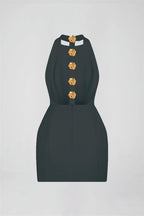 Catalina Premium Backless Halterneck Mini Dress Rebecca Elevated Occasion Wear