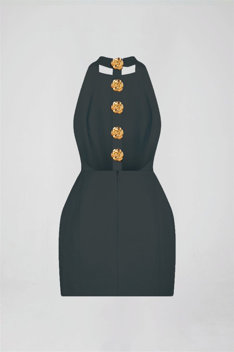 Catalina Premium Backless Halterneck Mini Dress Rebecca Elevated Occasion Wear