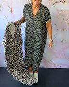 Elisa V-neck Dress with Leopard Print for Women Everyday Fashion Pick