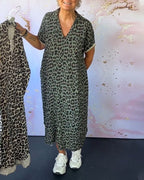 Elisa V-neck Dress with Leopard Print for Women Everyday Fashion Pick