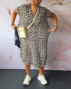 Elisa V-neck Dress with Leopard Print for Women Everyday Fashion Pick