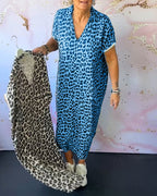 Elisa V-neck Dress with Leopard Print for Women Everyday Fashion Pick