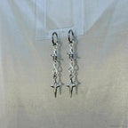 Rebel Celestial Cross Silver Empty Heart Earring