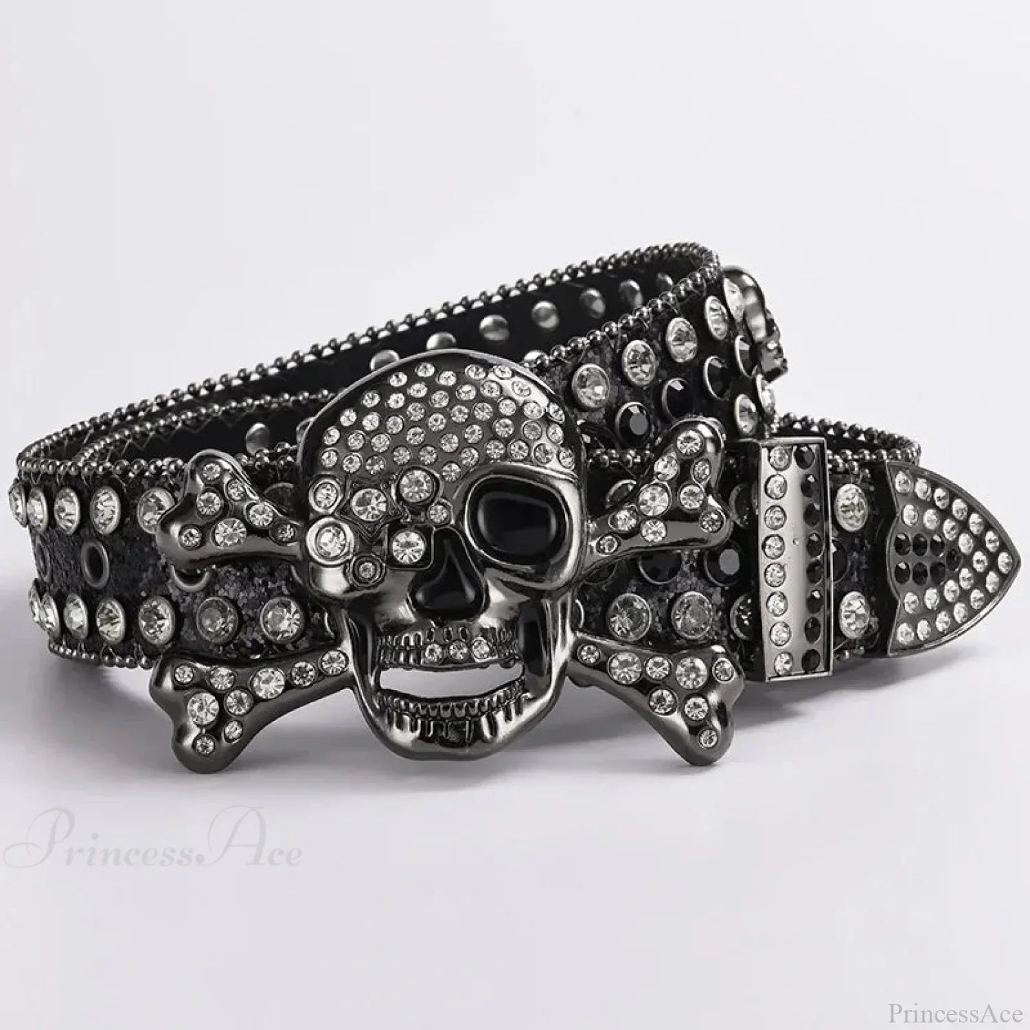 Rebellious Dark Skull Diamond Rhinestone Belt