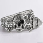 Rebellious Dark Skull Diamond Rhinestone Belt