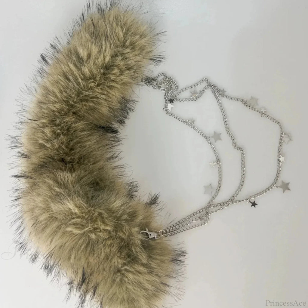 Rebellious Dark Studded Furry Millennium Rhinestone Belt
