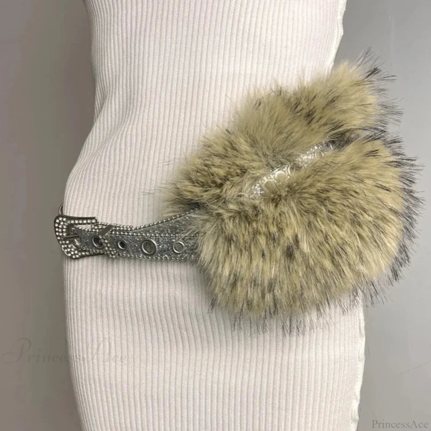 Rebellious Dark Studded Furry Millennium Rhinestone Belt