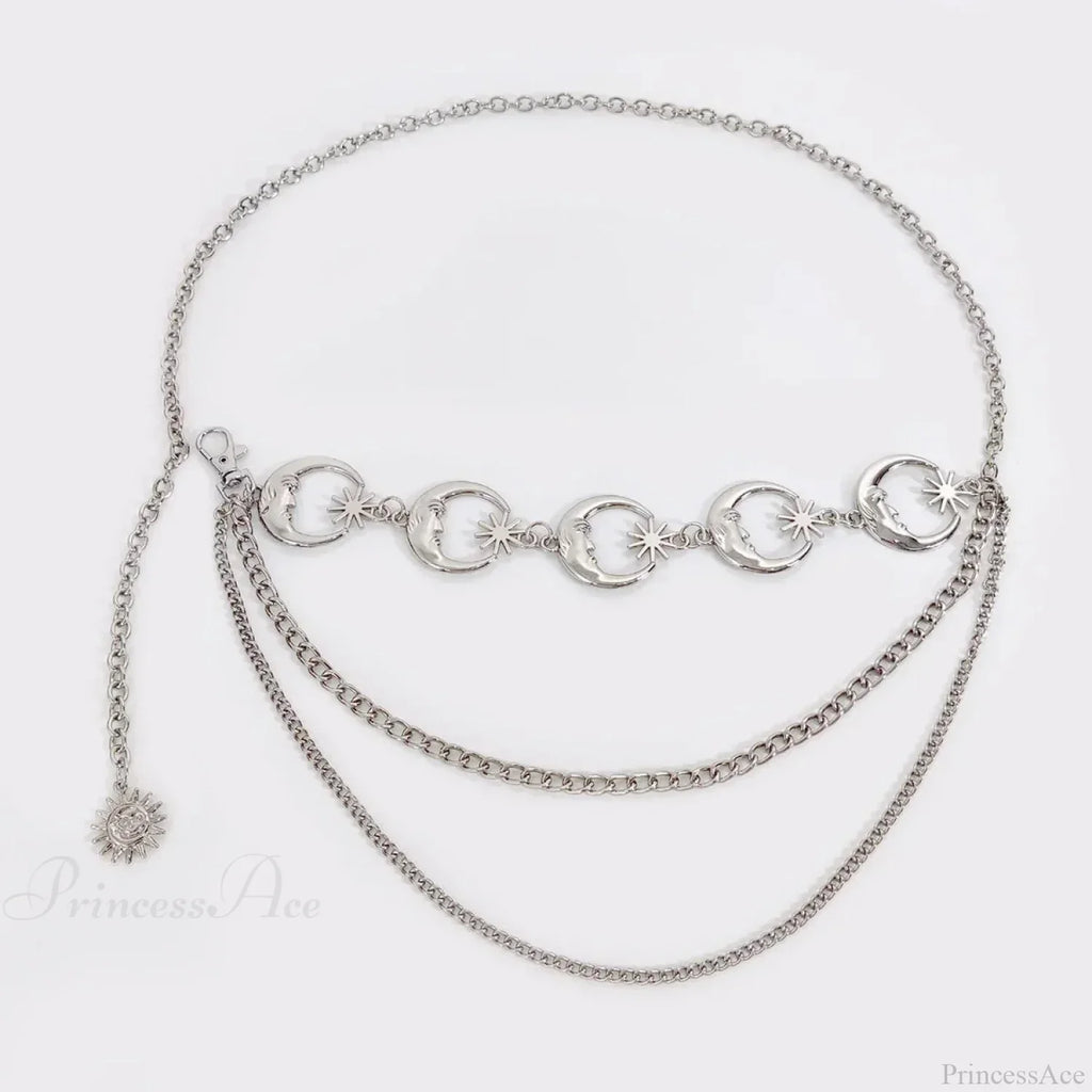 Rebellious Dark Urban Layered Waist Chain Belt