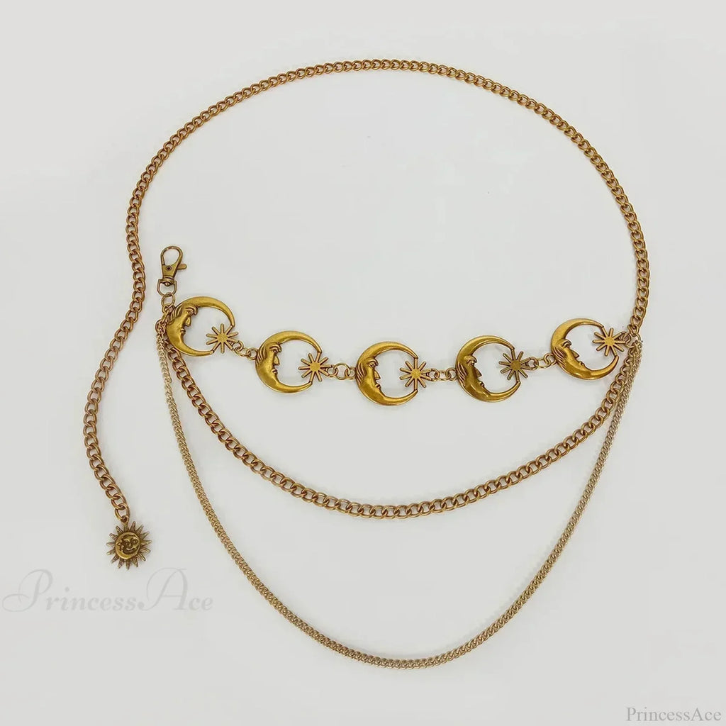 Rebellious Dark Urban Layered Waist Chain Belt