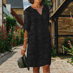 Sabina Chic Mid Length Dress for Women Silhouette Collection