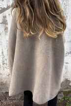 Relaxed Long Sleeve Wide Lapel Fur Collar Cape Overcoat
