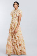Alden Embroidered Printed Sleeveless Maxi Dress